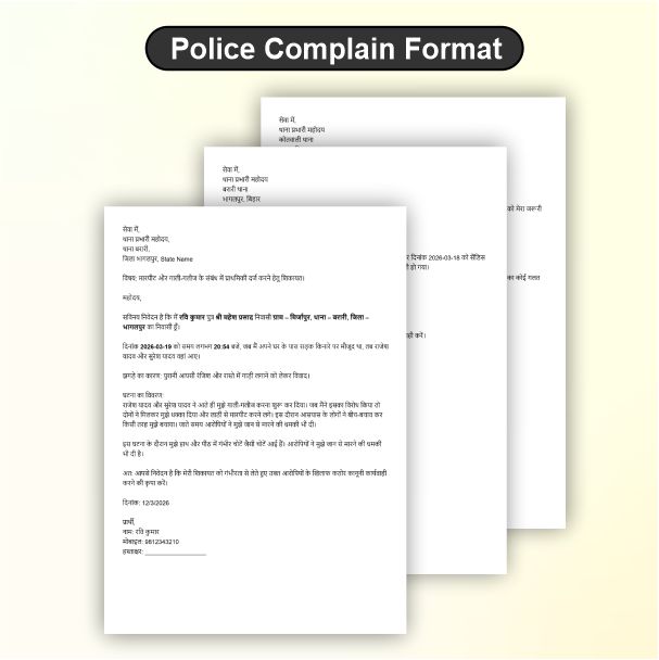 Police Complain Format