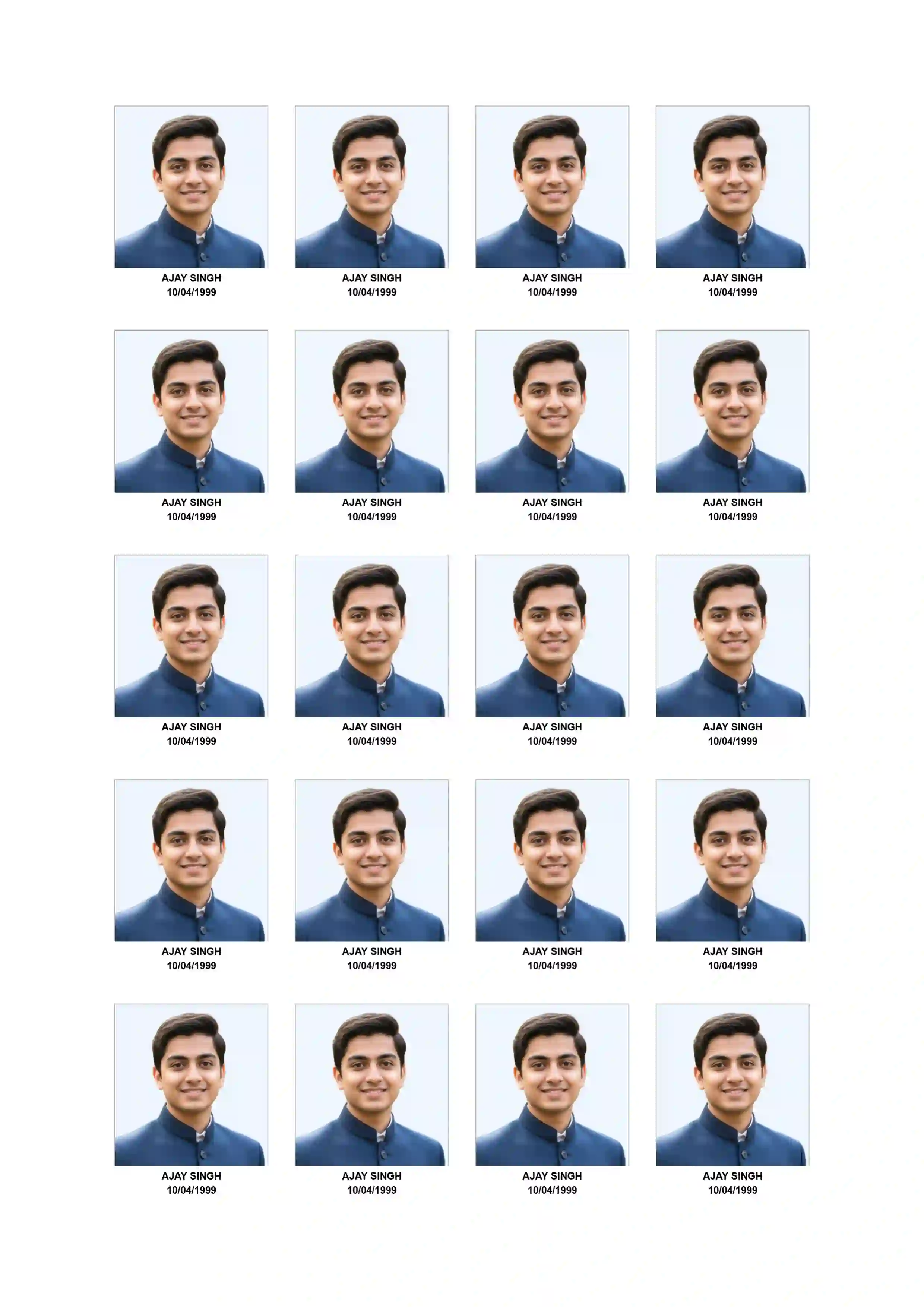 Passport Print Layout
