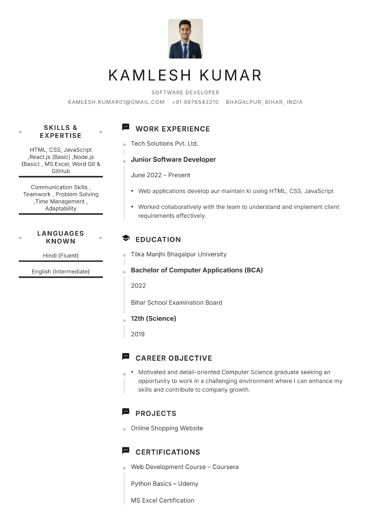 Mint Timeline Resume Preview