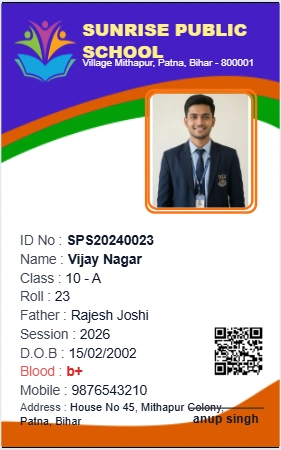 Protiva Vertical Identity Card (Enhanced) Format Design for PVC Print