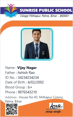 Radiant School & College ID Format Design for PVC Print